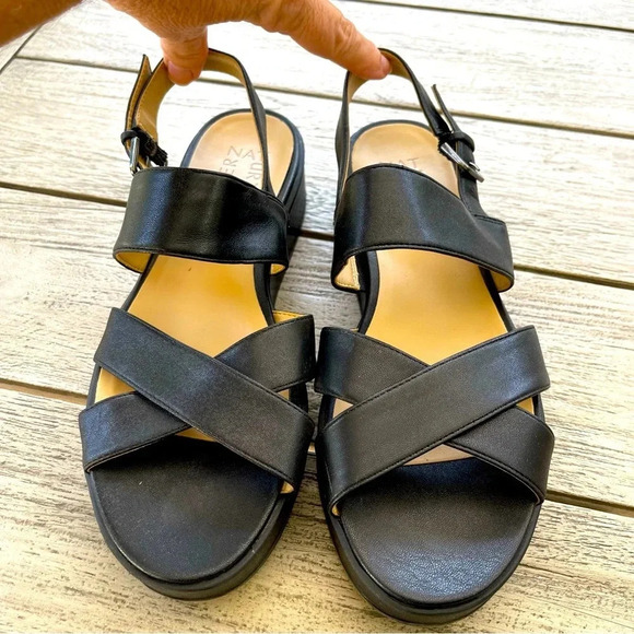 Naturalizer Caryn Black Platform Slingback Sandals Womens Size 8.5 - Picture 1 of 8